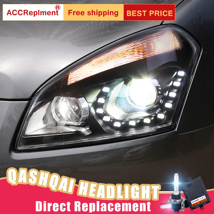 2 шт. светодиодный ные фары для Nissan Qashqai 2008 2015 Автомобильные ангельские глазки