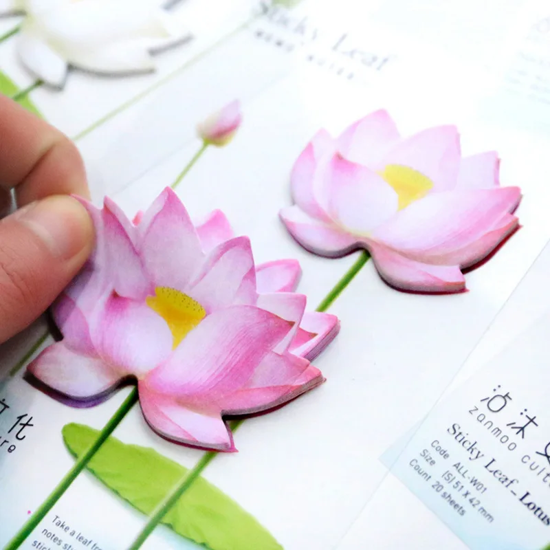 Kawaii серия цветов и листьев Стикеры для заметок Романтический Лотос сообщения