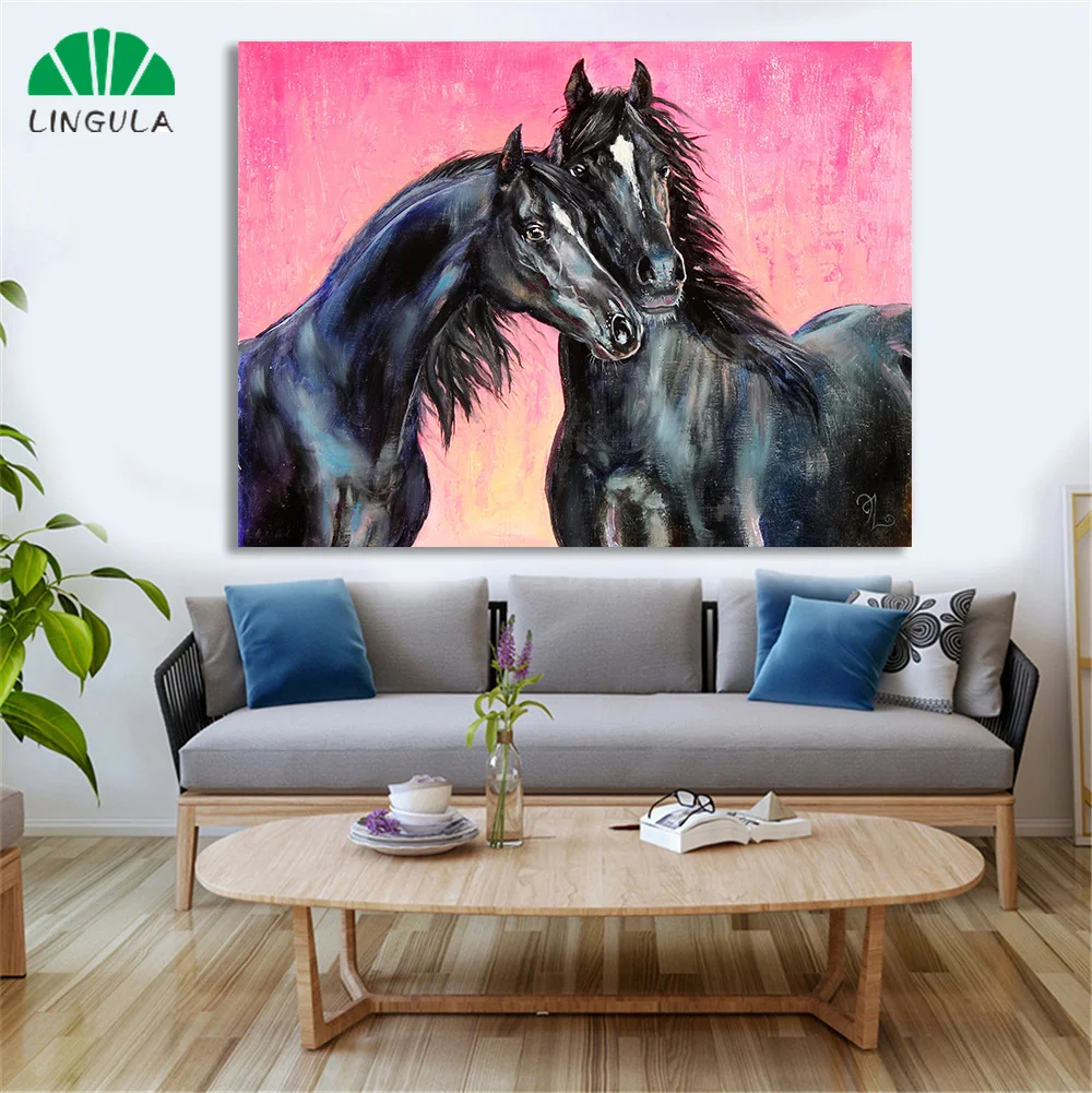 Лошадь живопись на холсте Печать абстрактные настенные художественные