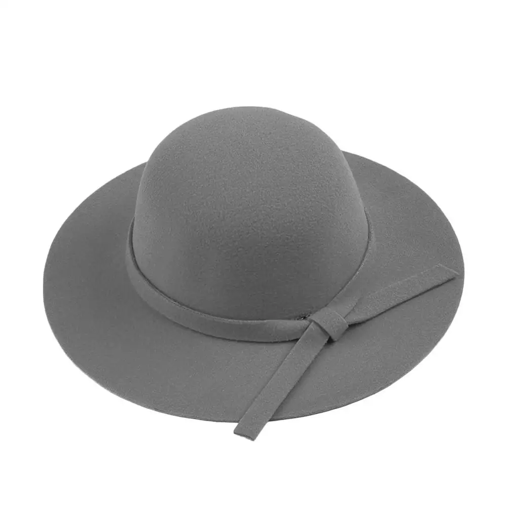 8 Autumn Summer Felt Fedoras Sun Hat Women Vintage Wide Brim Sunbonnet Fedoras Lady Beach Sunhat UV Protection Caps Chapeu Gift - Цвет: 8