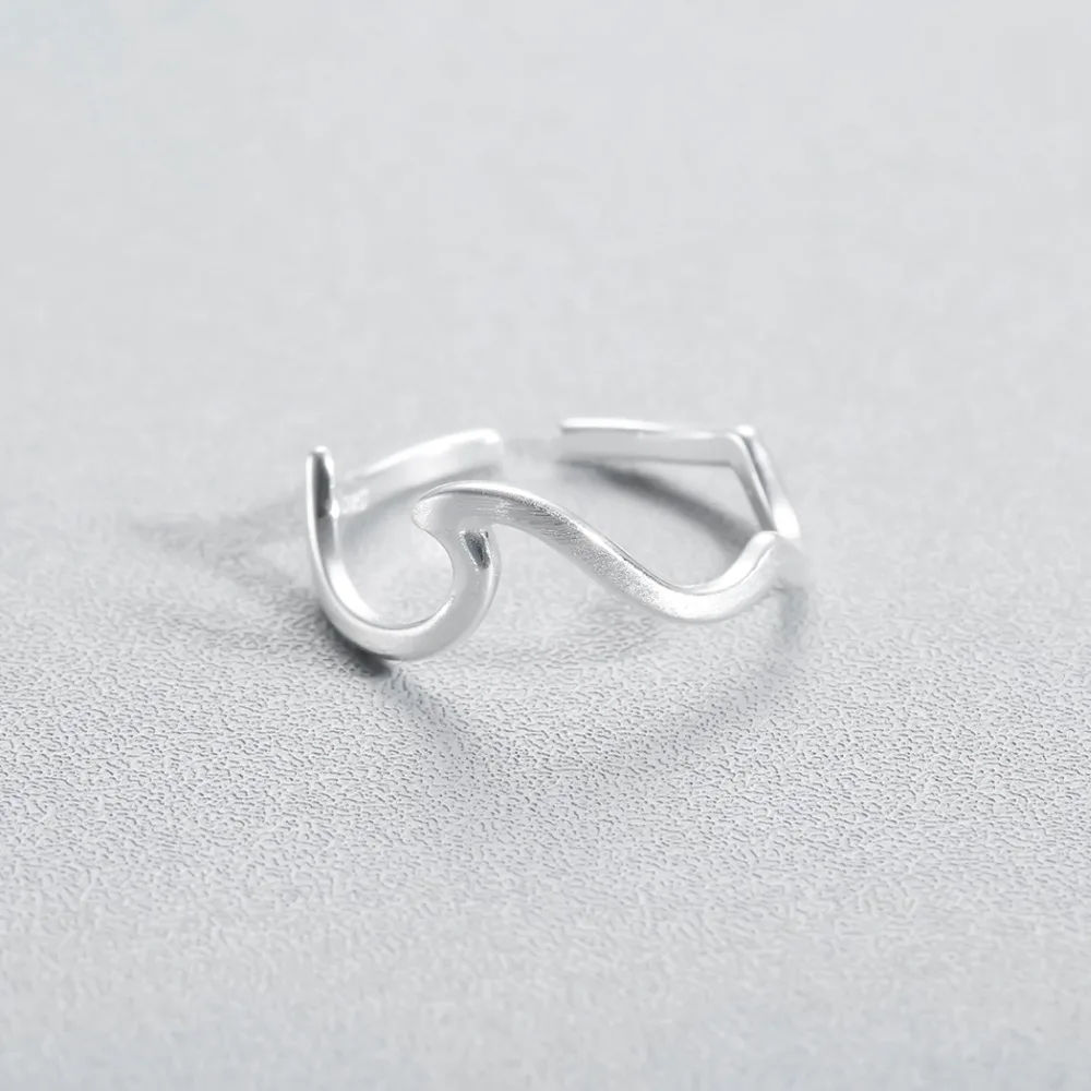 Kinitial Модные кольца с волной черного океана для женщин новые горы пляжные