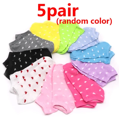 5Pair Women Socks 5 пар = 10 шт., низкие носки, хлопковые носки в полоску для девушек и женщин, милые женские носки, женские носки в Корейском стиле - Цвет: 5Pair Women Socks