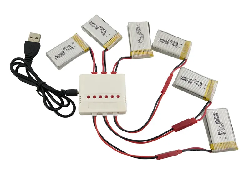 BLL батарея 6 шт 3 7 V 680mAh LiPo и 1x зарядный кабель для FY550 F550 MJX X400 X800 JXD 509G 509W камера RC