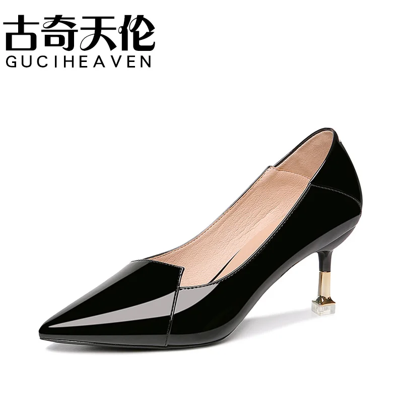 Guciheaven/женские модельные туфли лодочки без застежки офисные на высоком каблуке с