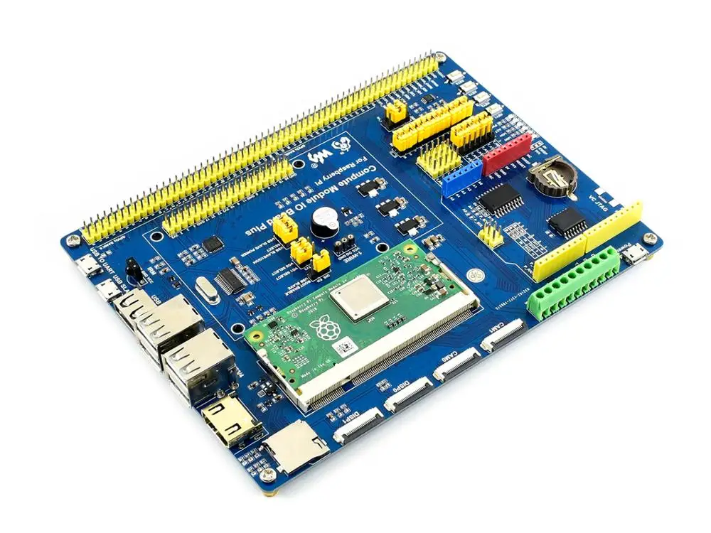 Макетная плата Compute Module IO Board Plus совместима с компьютерным модулем board V3 а также