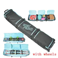Big Monoboard snowboard bag large skiing protective pouch professional sport ski equip with wheel ski bag double board