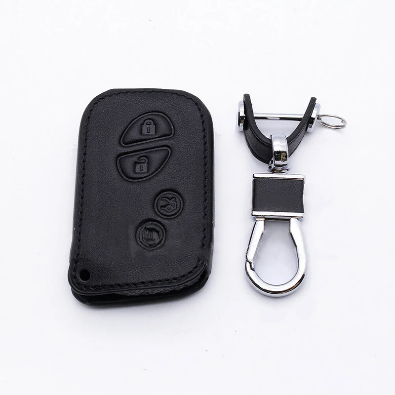 Автомобильный Дистанционный брелок для ключей держатель чехол кожаный черный
