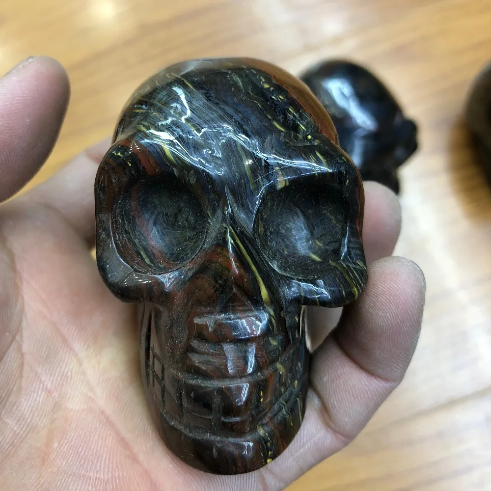 

1pcs Natural Crystal Agate Quartz Skull Carving Meditation Healing A