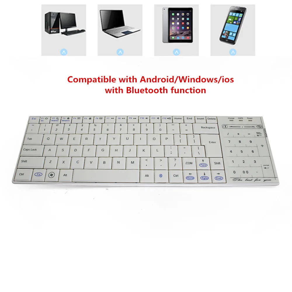 Беспроводная Bluetooth клавиатура для офисных игр ультратонкая с сенсорной панелью