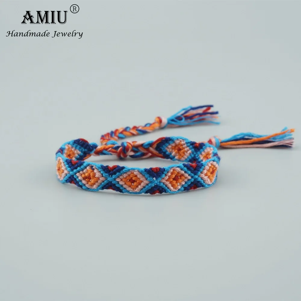 Браслет дружбы AMIU, браслет макраме, тканый веревочный струнный хиппи, бохо, хлопок, ручной работы, Богемский Браслет возлюбленной для женщин и мужчин - Окраска металла: 6