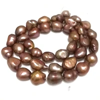 16 inches 812mm chocolate natural barqoue rice nugget pearl loose strand