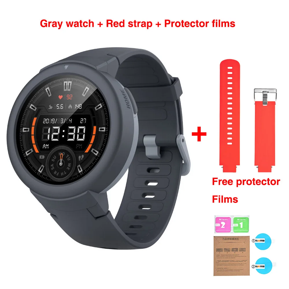 Новая версия Huami AMAZFIT Verge Lite Смарт-часы Bip 2 gps IP68 Водонепроницаемые мульти-спортивные Смарт-часы трекер здоровья - Цвет: Gray add Red