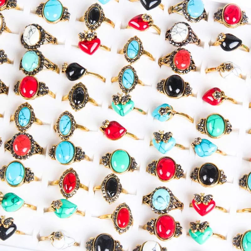 Женское и мужское кольцо Винтажное из натурального камня 20/много|Кольца| |