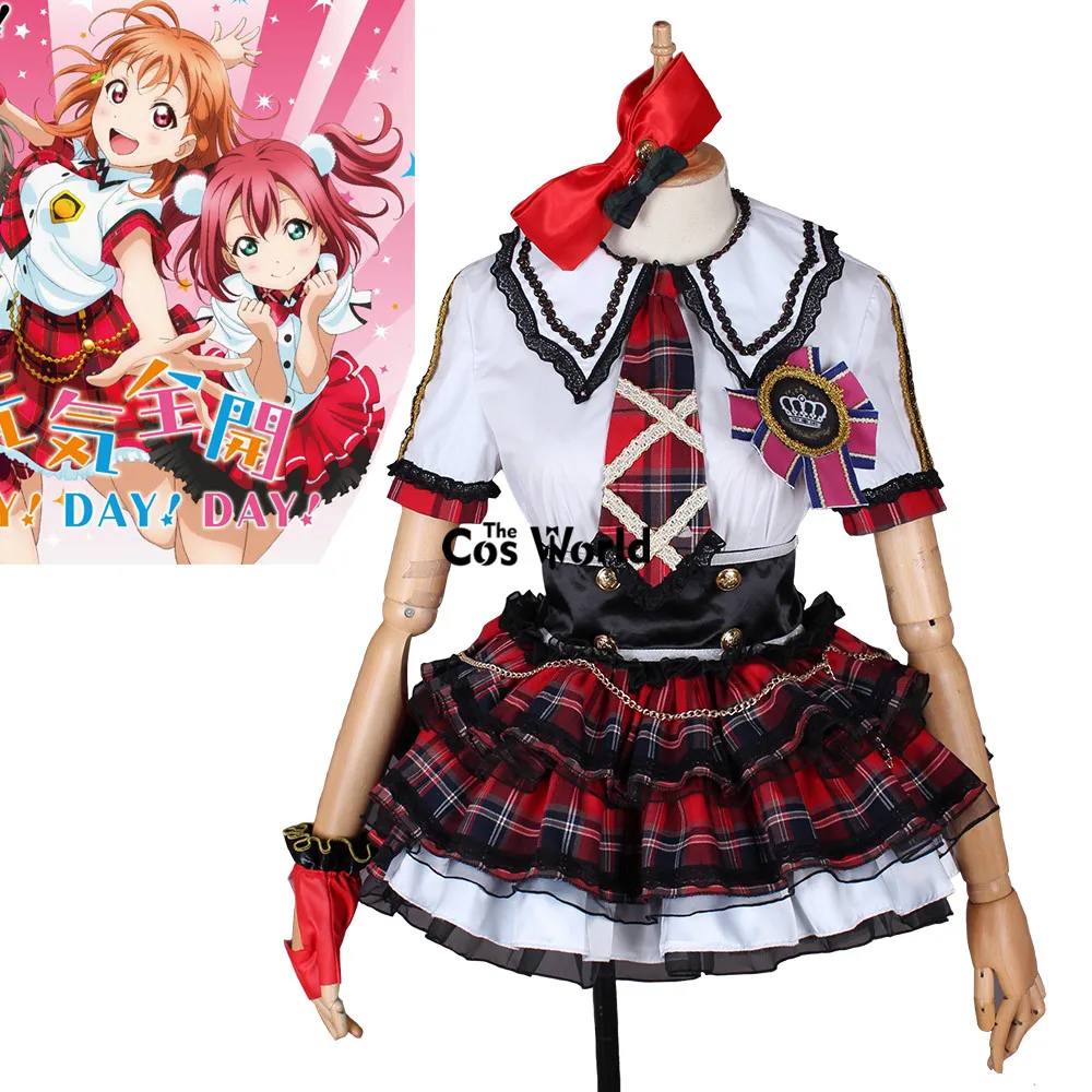 Платье рубашка с короткими рукавами Love Live Sunshine Aqours CYaRon Concert Takami Chika Униформа