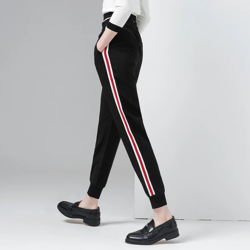 Toyouth Pantalon Mujer 2019 шнуровка с высокой талией спортивные штаны полосатые шаровары