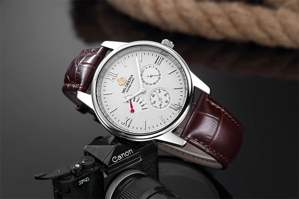 Мужские классические кварцевые часы MG.ORKINA тонкий чехол из нержавеющей стали с