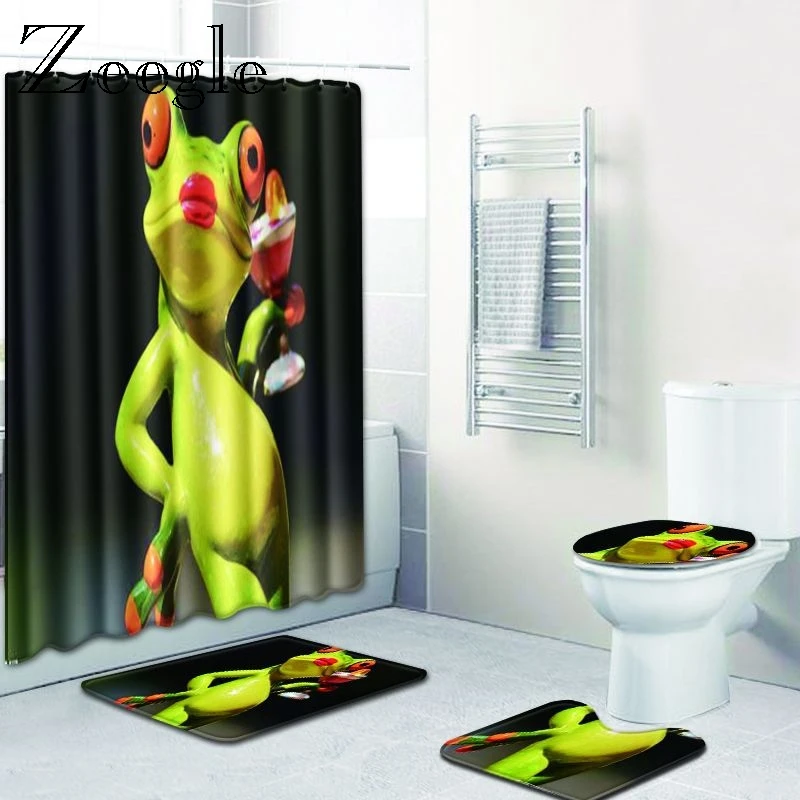 Креативный коврик для душа Zeegle с принтом ванной туалета занавеска в ванную