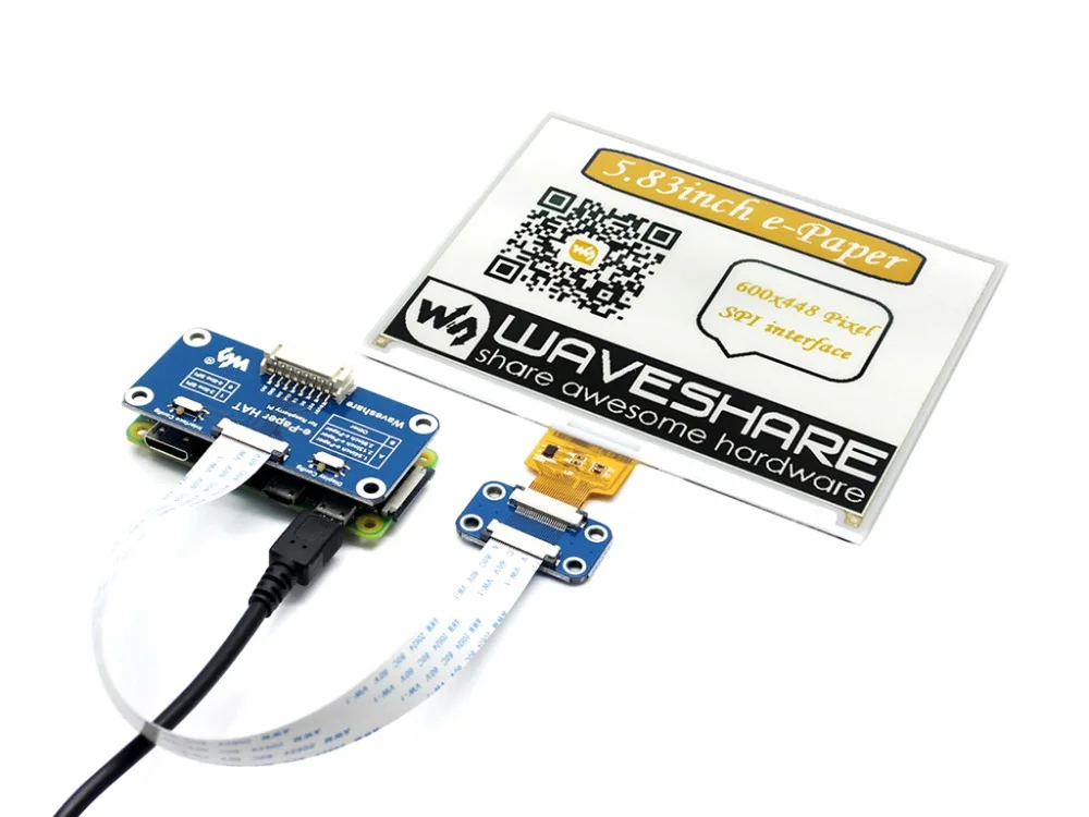 Waveshare 5 83 дюймовый E Ink дисплей шляпа совместима Raspberry Pi/Arduino желтый/черный/белый