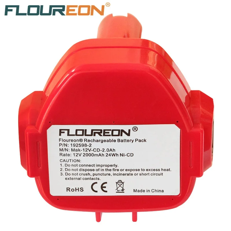 Сменный аккумулятор FLOUREON для Makita 12 В PA12 2000 мАч Ni CD аккумуляторная батарея