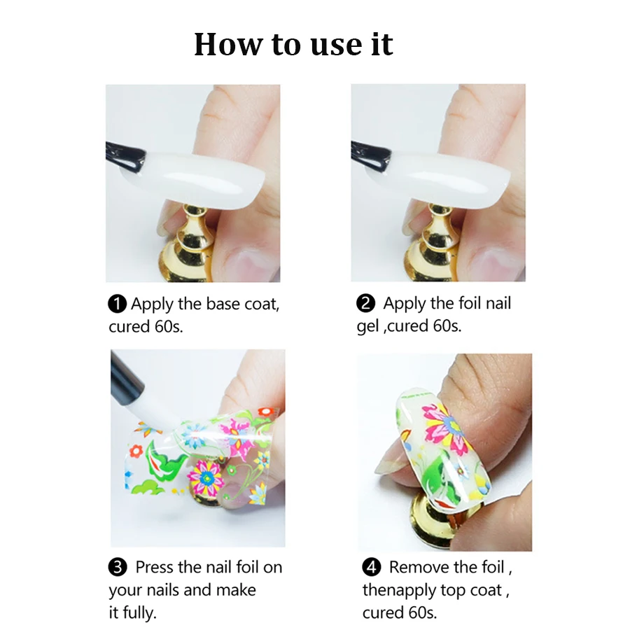 

2021 New Nail Art Design Foil Nail Glue Galaxy Star Foil Stickers Transfer Adhesive Gel Varnish Manicure
