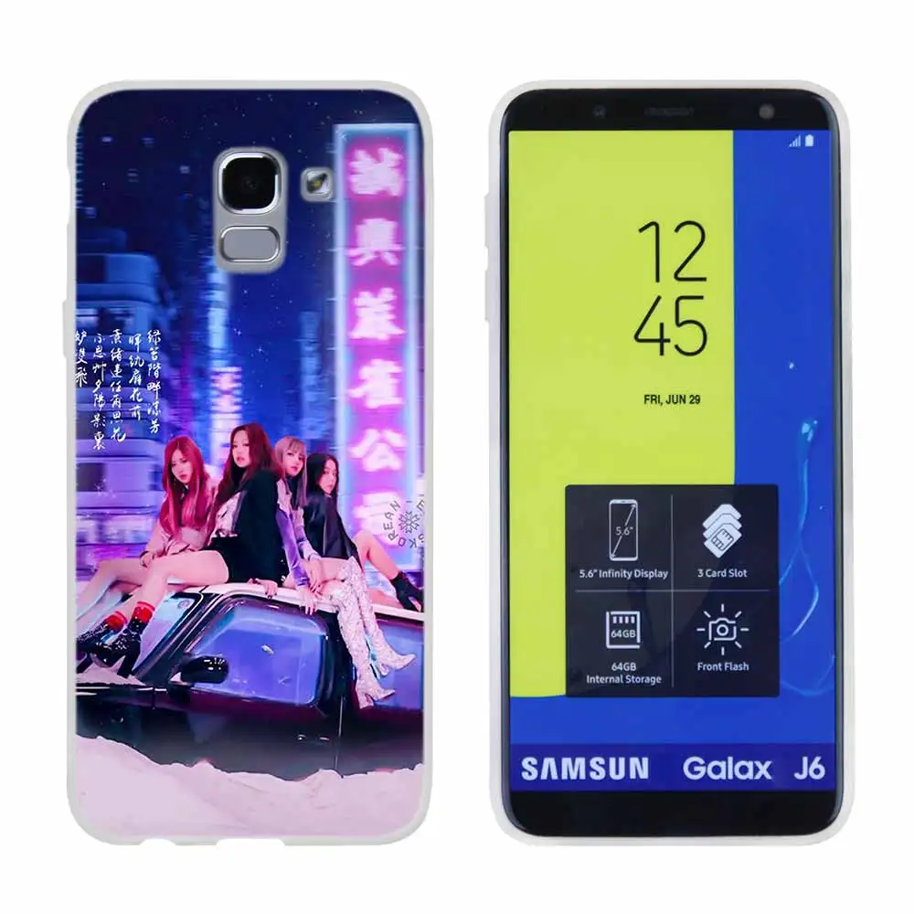 Blackpink черный, розовый для чехол для телефона samsung Galaxy j6 J8 J7 J5 J3 J4 Plus J610 Prime Мягкий силиконовый чехол - Цвет: Pattern01