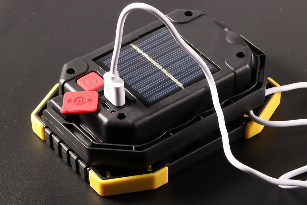 

20W Solar Light Portable Work Spotlignt Built-in 2400mAh Camping Light Lantern USB Rechargeable COB LED Flashlight Searchlight