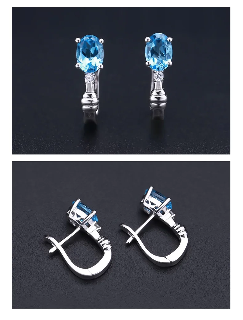 Жемчужные балетные 2.00Ct круглые серьги с натуральным швейцарским голубым топазом, хорошее ювелирное изделие, однотонные 925 пробы серебряные серьги для женщин
