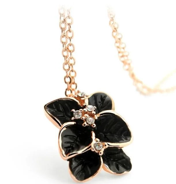 Ожерелье из белой эмали с австрийским кристаллом золотого цвета Длинные