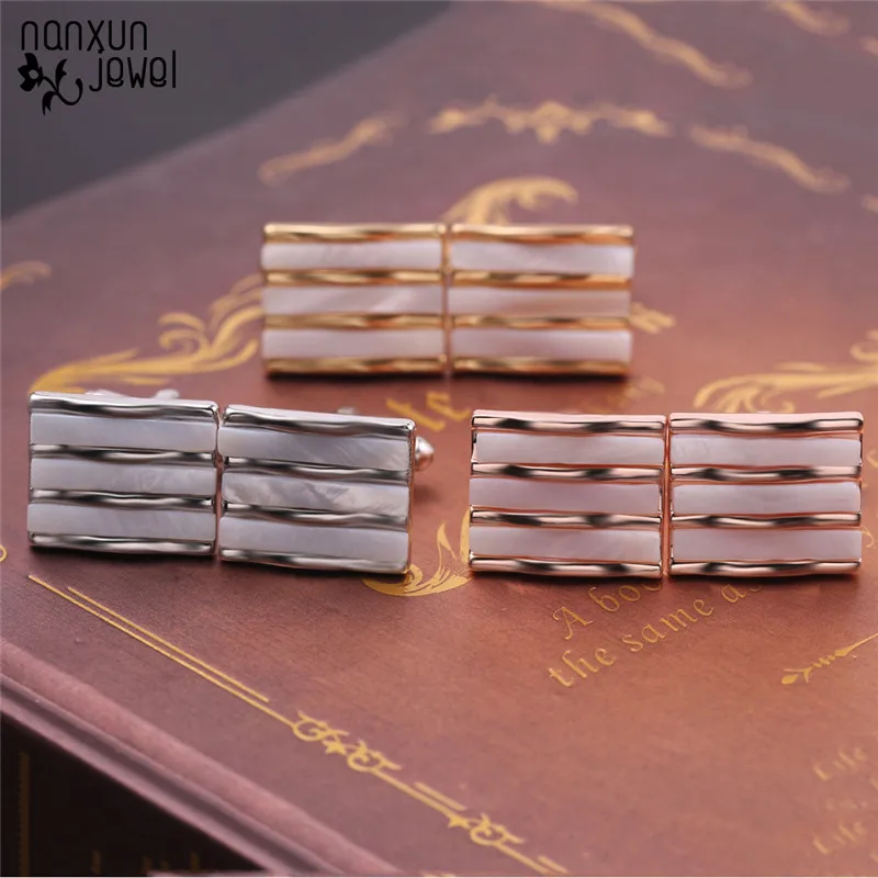 Стильные Простые Дизайнерские квадратные Полосатые Запонки 3 вида цветов