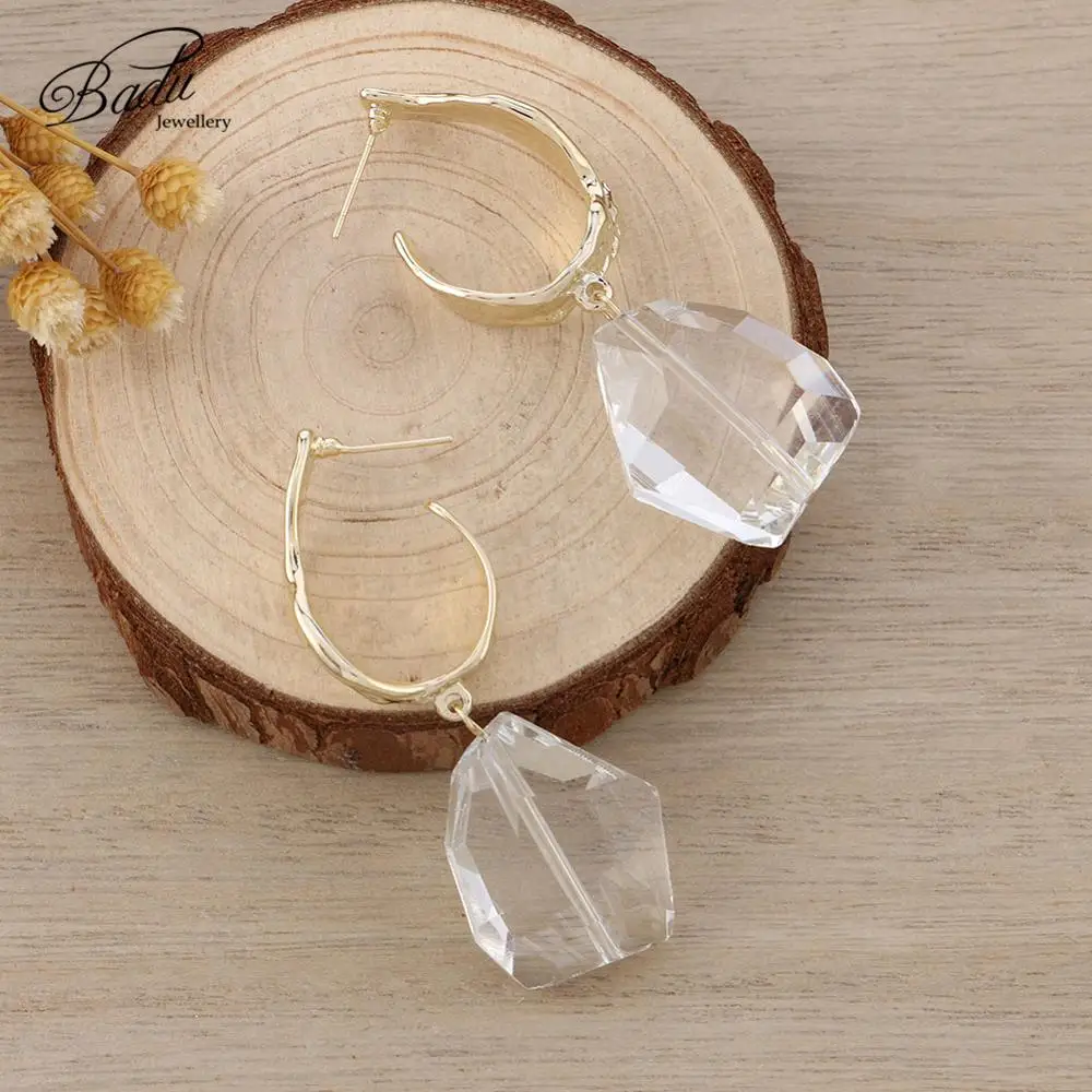 Женские серьги-подвески Badu прозрачные акриловые серьги-капельки с золотым