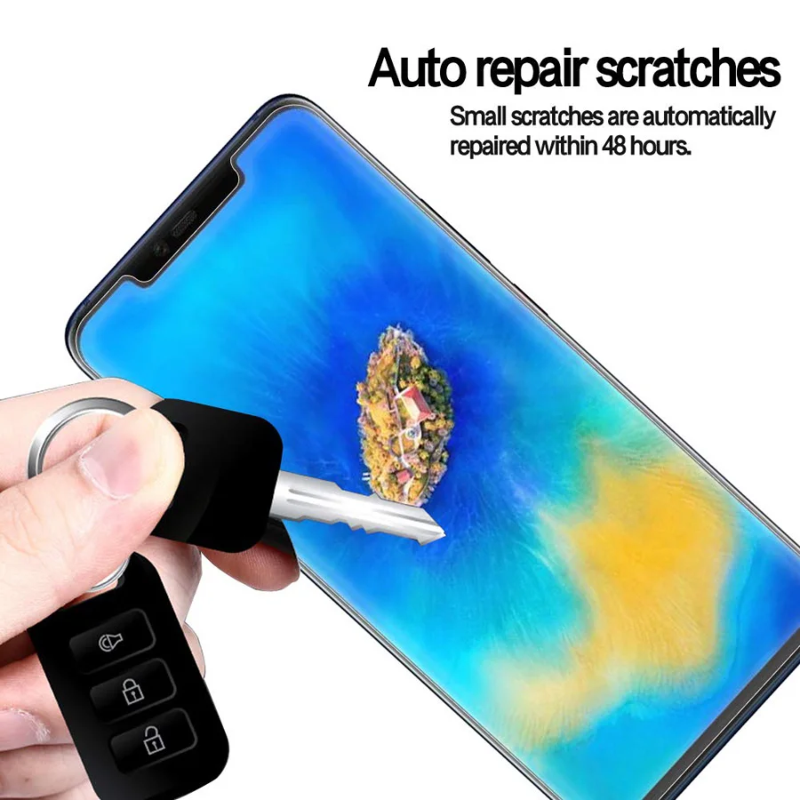 WK полностью клеящаяся 3D изогнутая передняя+ задняя пленка для huawei mate 20 Pro, защитная нано-Гидрогелевая пленка с инструментами, не закаленное стекло