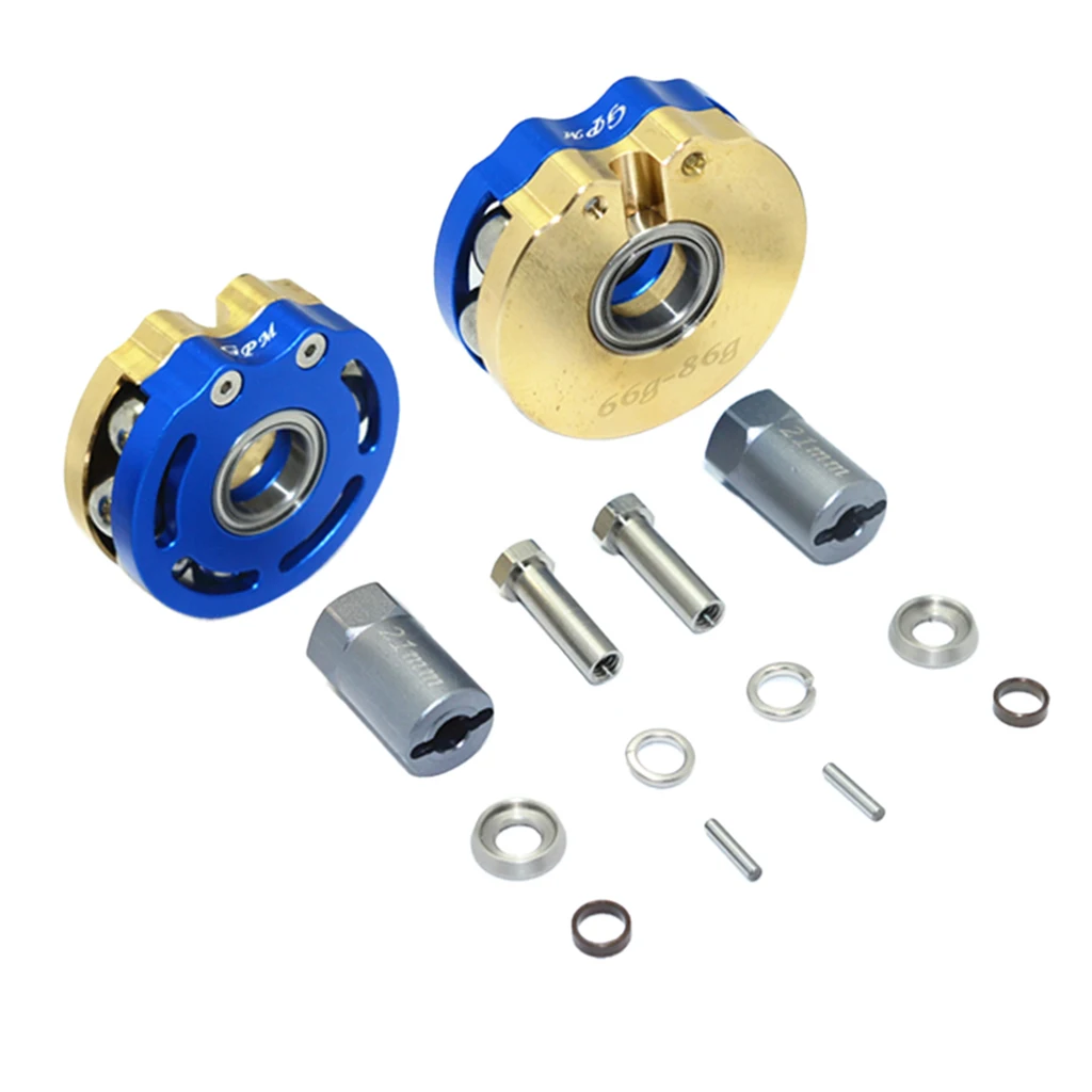 

AXIAL SCX10 I SCX10 II Gmade SAWBACK 4LS KOMODO BRASS PENDULUM WHEEL KNUCKLE AXLE WEIGHT + 21MM HEX ADAPTER Blue