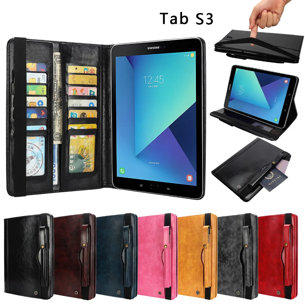 Откидная подставка кожаный магнитный Смарт карандаш для сна чехол Samsung Galaxy Tab S3 9 7