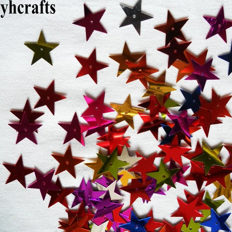

20gram/Lot. 15mm star with hole sequins Craft material Kindergarten crafts Creative activity item Color learning Make your own