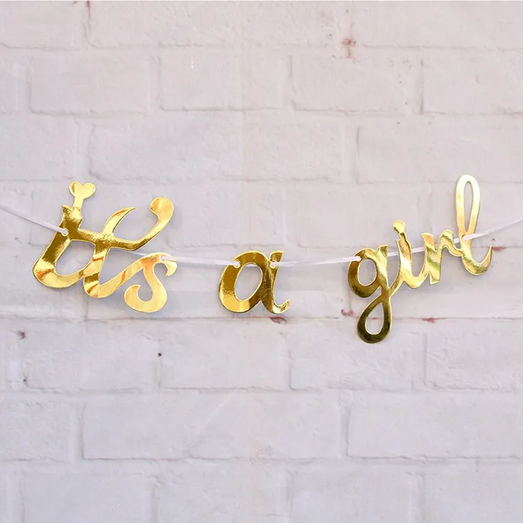 Its a girl banner LAPHIL Baby Shower баннер его мальчик девочка поставка шаров для праздников украшения для младенцев пол показать крещение Синий Розовый баллоны - Цвет: Its a girl banner