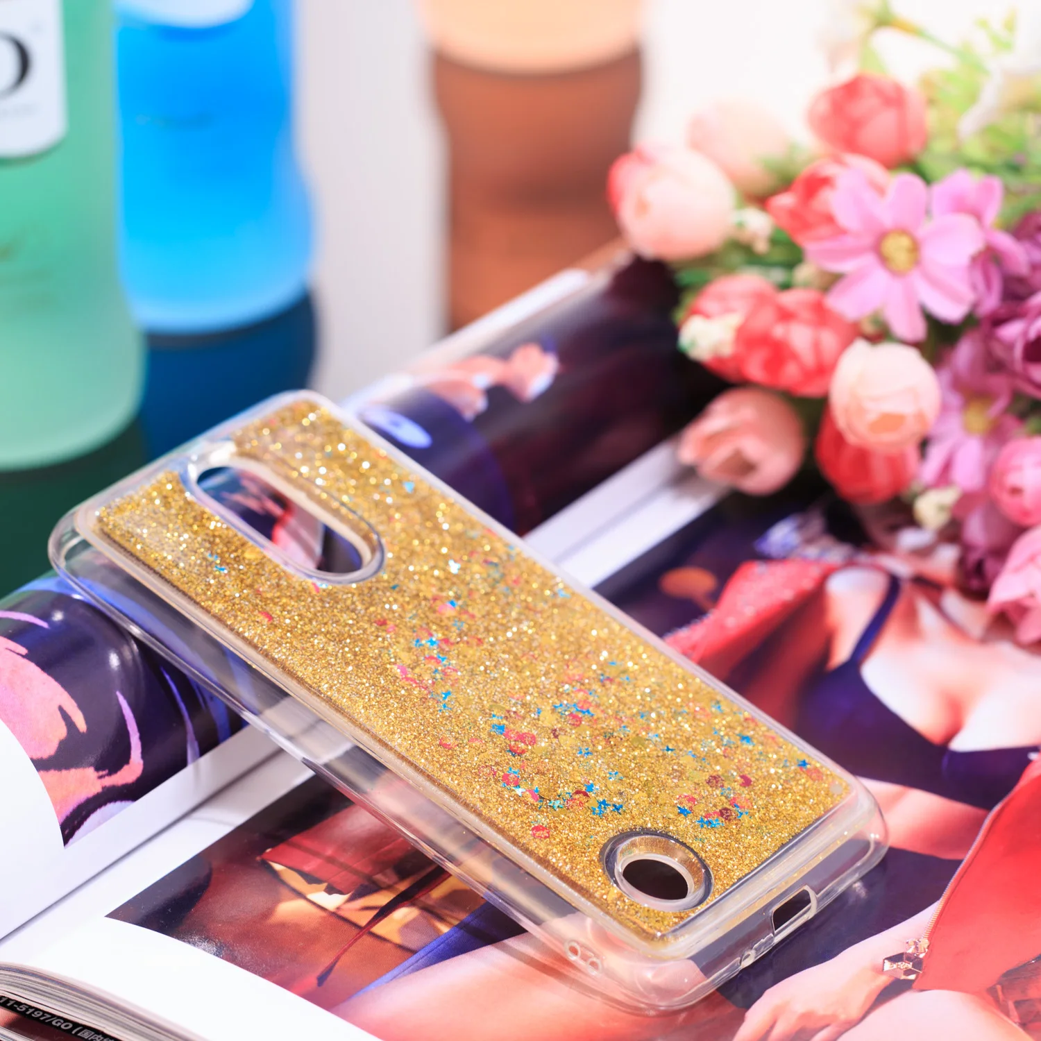 Роскошный блестящий чехол для LG K8 2017 мягкий силиконовый с кристаллами и