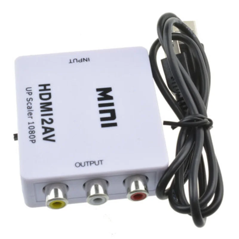 Мини преобразователь видеосигнала Larryjoe с HDMI на RCA AV/CVSB L/R 1080P HDMI2AV поддержка NTSC PAL