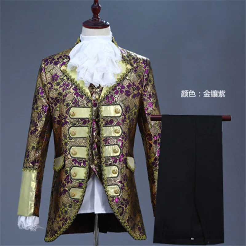 Прямая поставка Модель King Prince костюм эпохи Возрождения Мужское пальто + брюки