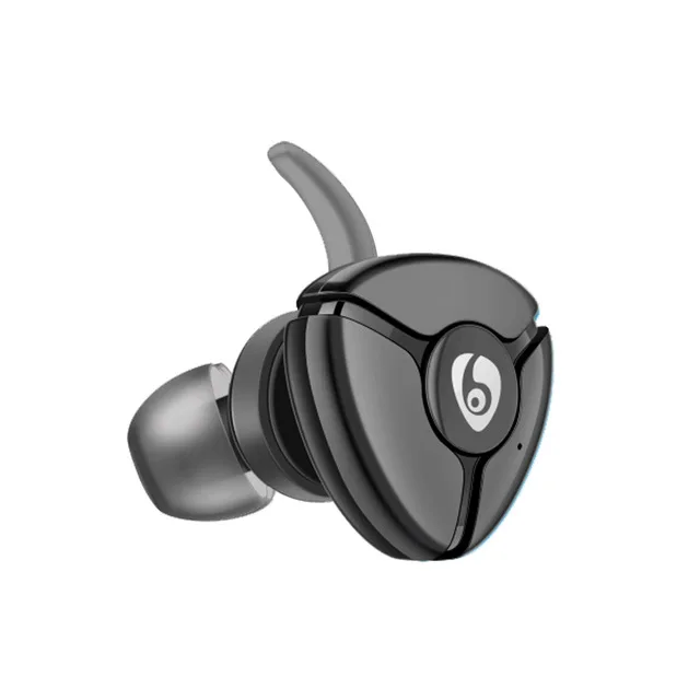 VAORLO Bluetooth гарнитура мини Беспроводные спортивные стерео наушники с шумоподавлением в ухо наушники с микрофоном для телефона Xiaomi - Цвет: Black