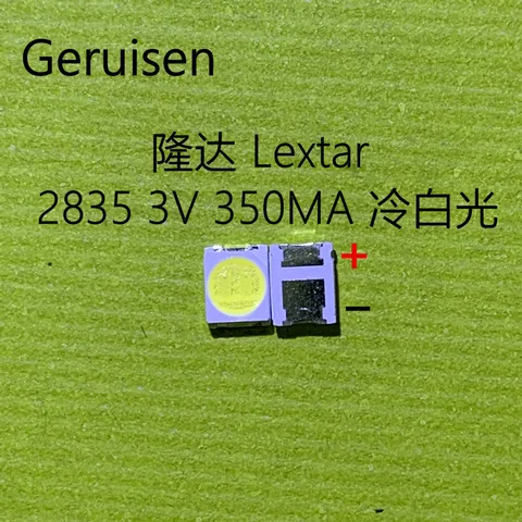 Светодиод LEXTAR 2835 3528 1210, 200 шт./лот, 3 В, 1-2 Вт, SMD, для ремонта телевизора, с подсветкой, холодный белый цвет, ЖК-подсветка