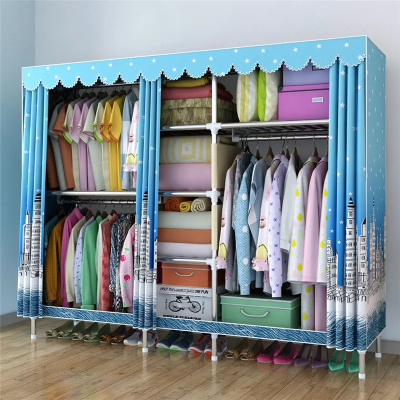 Большой Тканевый шкаф для одежды подвесной хранения 25 мм стальная труба