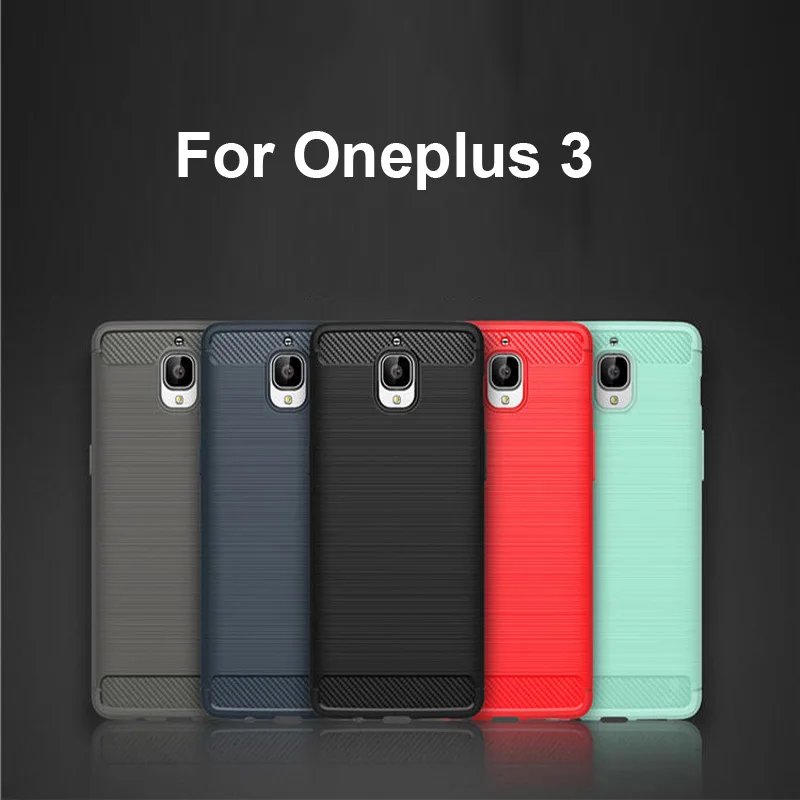 Текстурированный силиконовый чехол из углеродного волокна для Oneplus 3, мужские чехлы в деловом стиле One plus 3 Oneplus3 1+ 3