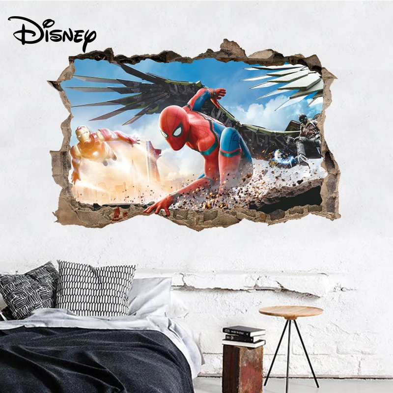 Новые 3d наклейки на стену Человек-паук Disney декоративные для детской комнаты