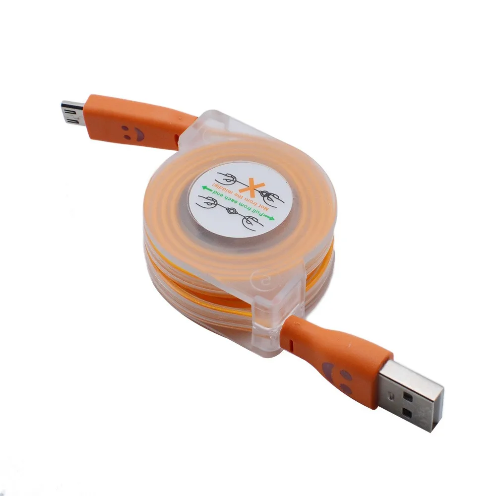 Orange Стиль Выдвижной светодиодный светильник Micro USB кабель светящаяся Замена для Android порт кабель для передачи данных телефон зарядное устройство# N - Цвет: Orange