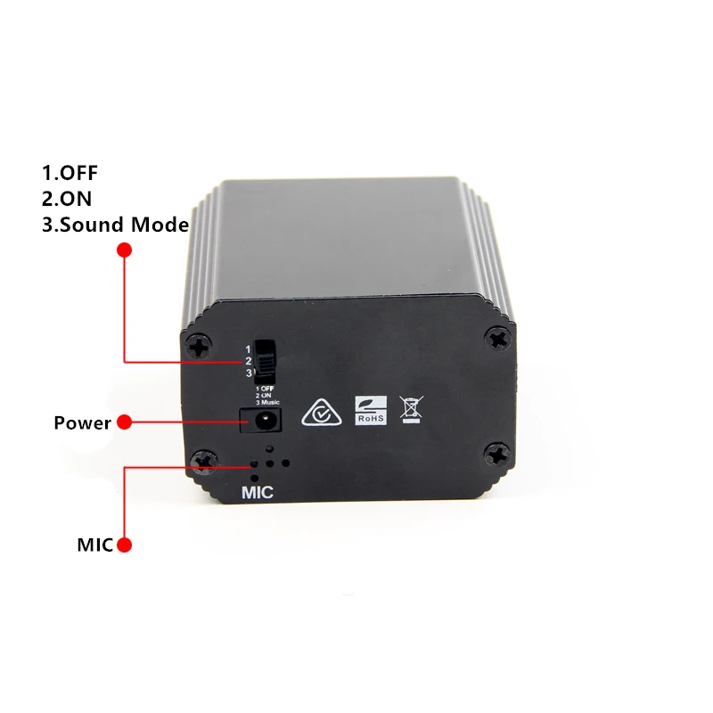 Лазерный проектор Sharelife Mini красный зеленый с эффектом движущейся звезды USB для DJ