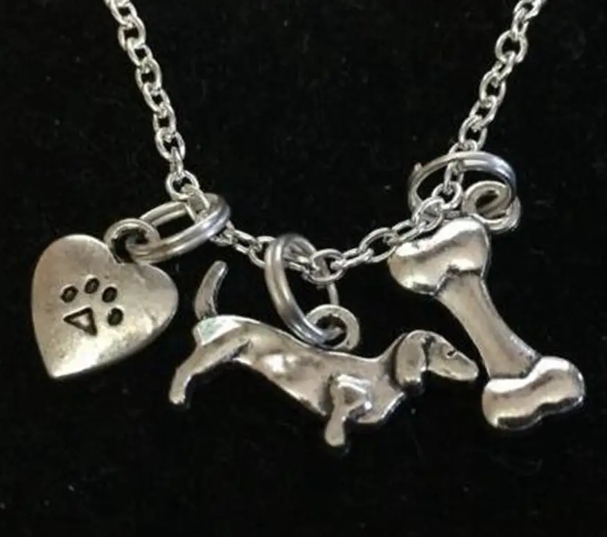 Vintage Greyhound Dog Pet Dachshund Choker Necklace Alloy Pendant Chain Collar Fashion Animal Jewelry For Women Gift | Украшения и