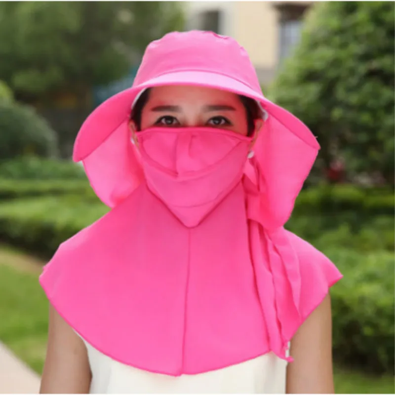 Шляпа с откидной крышкой для лица и шеи женская летняя рыболовная шляпа маской