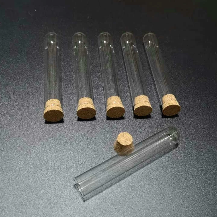 

12pcs/lot 12x100mm U-shaped bottom Clear Glass test tubes with cork stopper for kinds of Labs/schools glassware