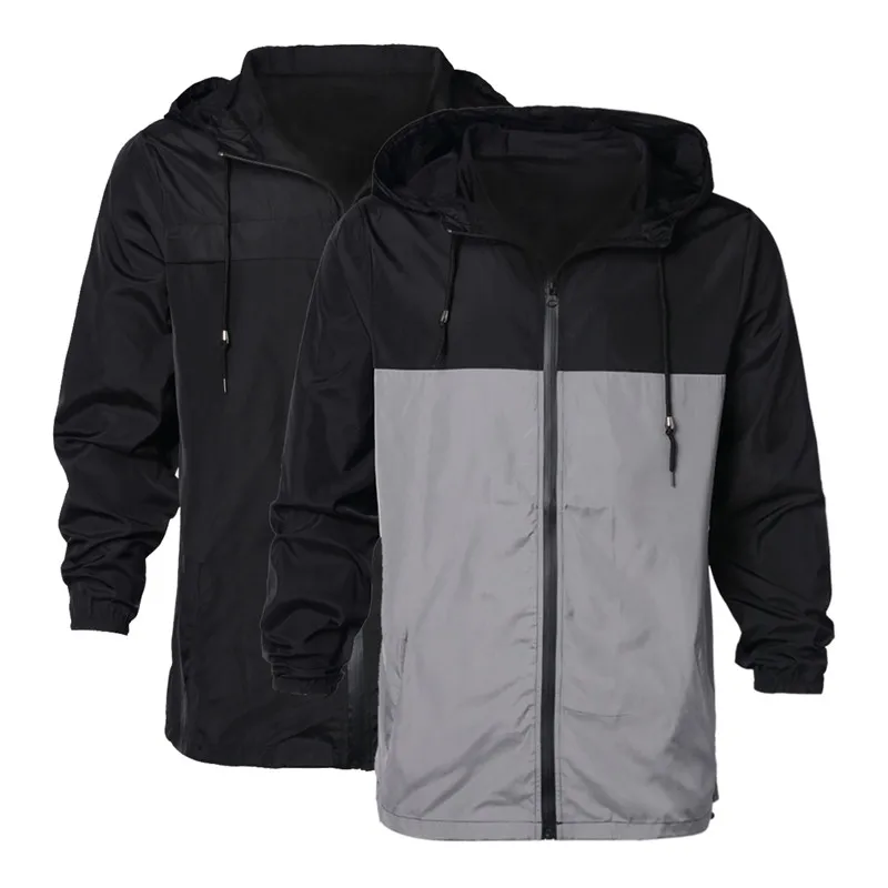 Новая повседневная куртка с капюшоном мужская длинным рукавом на молнии Veste Homme