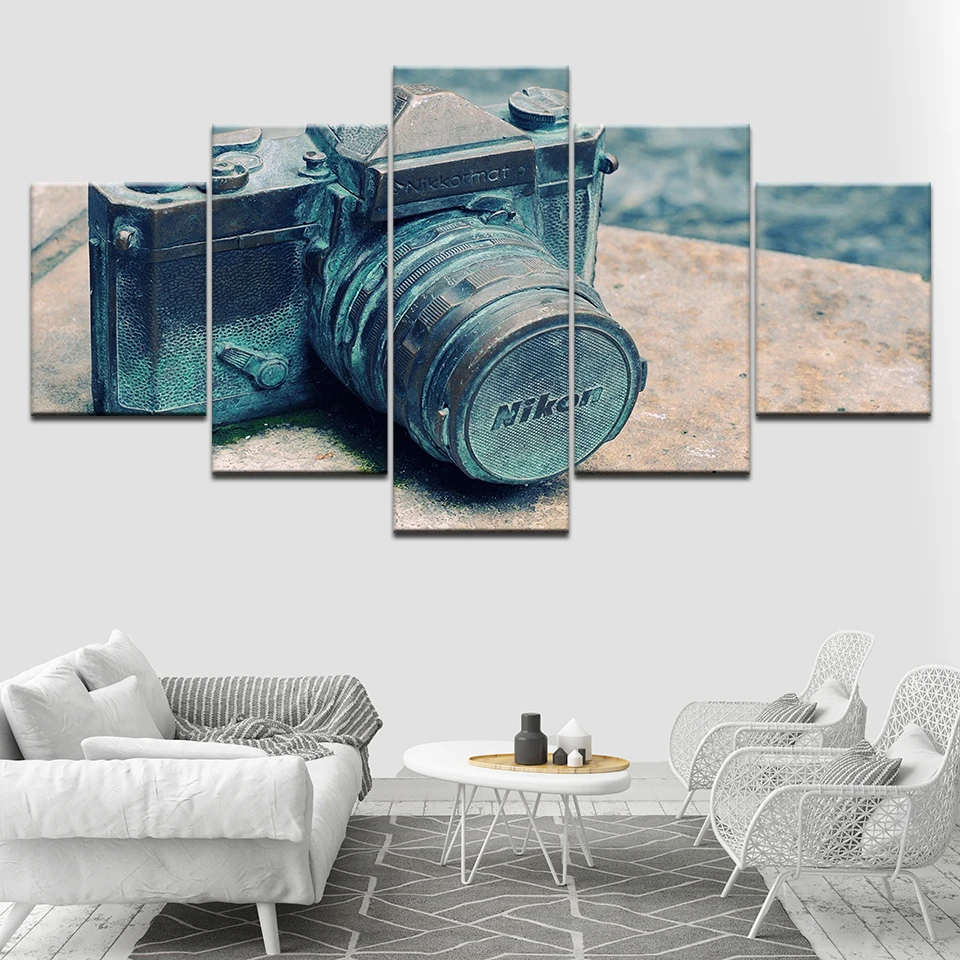 Картины на холсте модульная фотографии 5 шт. старый ретро камера обои HD печать